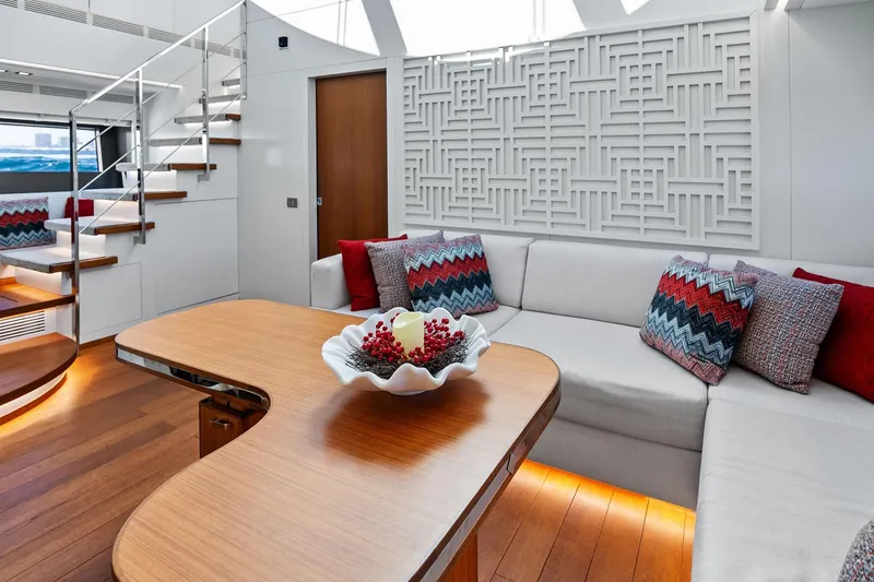 Slide: The Image of Luxurious interior of 2013 AB 116 Motoryacht with modern decor and stylish seating. - 44