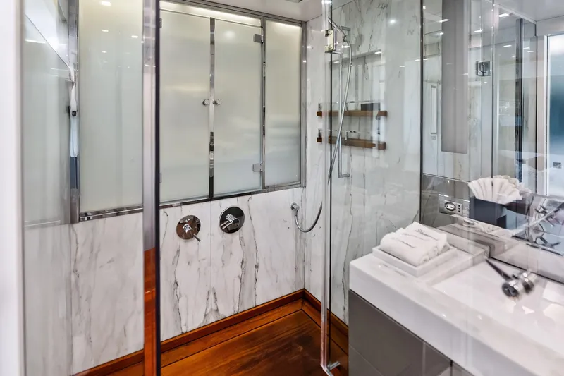 Slide: The Image of Luxurious bathroom on 2013 AB 116 Motoryacht with marble and glass shower. - 55