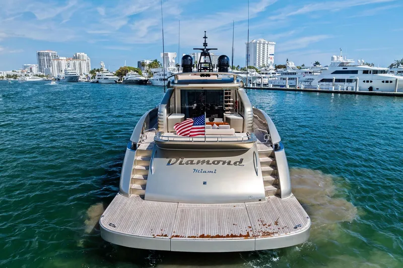 Slide: The Image of Luxurious 2013 AB 116 Motoryacht "Diamond" docked in Miami marina. - 6