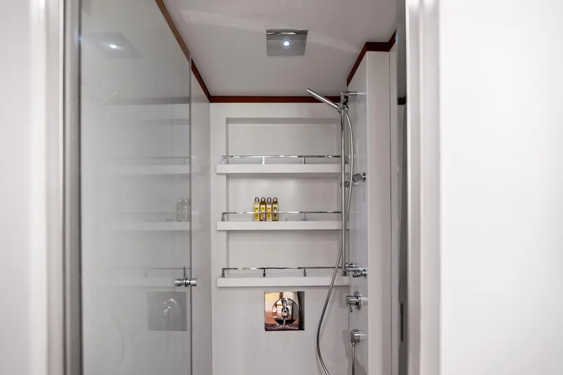 Slide: The Image of Luxurious shower in 2013 AB 116 Motoryacht with sleek fixtures and toiletries. - 65