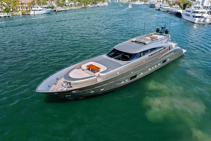 Slide: The Image of Luxurious 2013 AB 116 Motoryacht cruising on clear blue waters. - 8