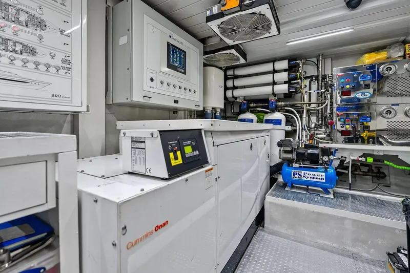 Slide: The Image of Engine room of 2013 AB 116 Motoryacht with advanced control systems and equipment. - 84