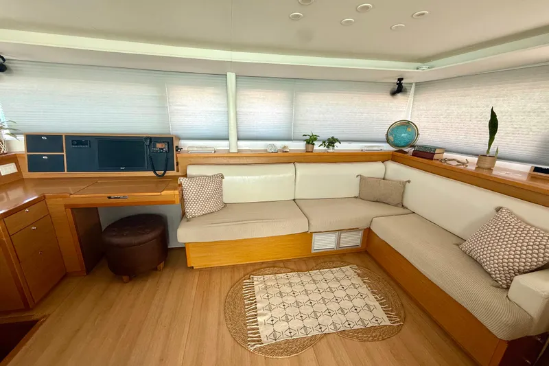 Slide: The Image of Luxurious interior of 2016 Lagoon 450 F yacht with cozy seating and decor. - 21