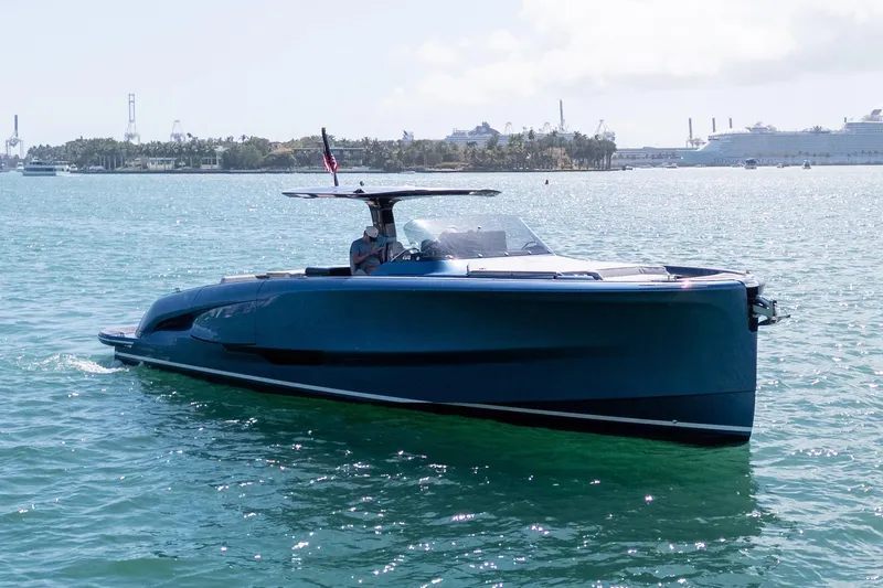 Slide: The Image of 2023 Solaris Power 44 Open yacht cruising on a sunny day. - 11