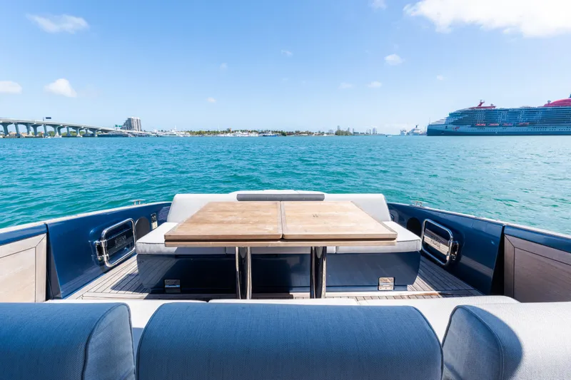 Slide: The Image of 2023 Solaris Power 44 Open yacht with ocean view and cruise ship in background. - 57