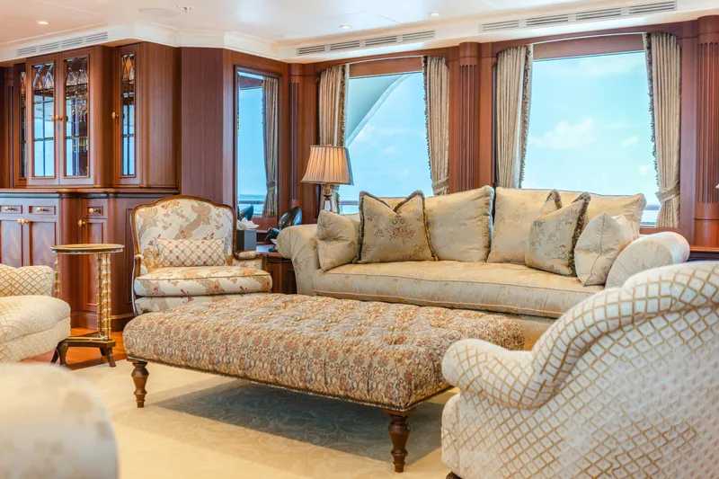 Slide: The Image of Luxurious yacht interior with elegant furniture and panoramic ocean views, Burger Custom 2010. - 7