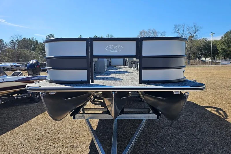 Slide: The Image of 2026 Bentley Pontoons 243 Fish CWT on display, showcasing sleek design and modern features. - 4