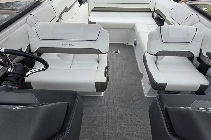 Slide: The Image of 2022 Formula 270 Bowrider interior with sleek seating and modern design. - 20