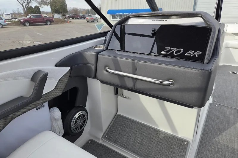 Slide: The Image of 2022 Formula 270 Bowrider interior dashboard with sleek design and modern features. - 22