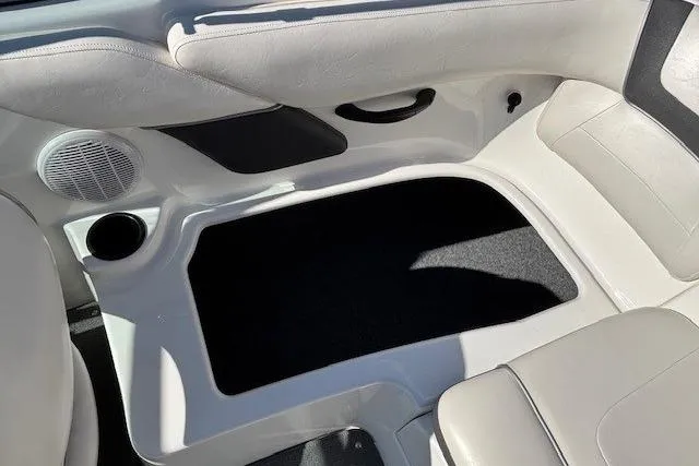 Slide: The Image of Interior of 2012 Yamaha SX190 boat with seating and speaker detail. - 24