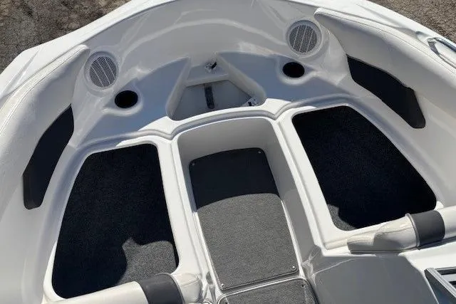 Slide: The Image of 2012 Yamaha Boats SX190 interior with seating and storage compartments. - 8