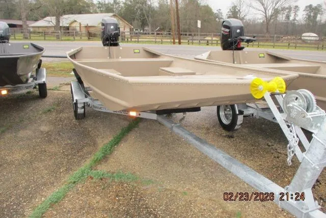 Slide: The Image of 2026 Weldcraft 1552 Cajun Tunnel Hull boat on trailer, parked outdoors. - 4