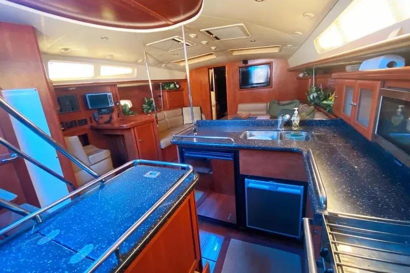 Slide: The Image of Luxurious interior of 2012 Hunter Aft Cockpit 50 yacht with modern amenities. - 4