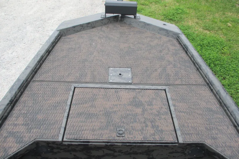 Slide: The Image of Bow view of 2026 Gator Tail 1854 Extreme boat with textured deck. - 7