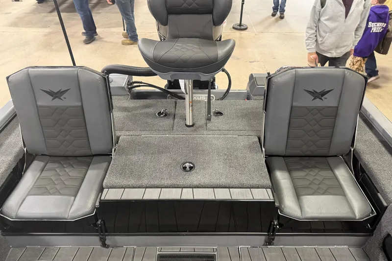 Slide: The Image of 2026 Vexus AVX 1985s boat interior with cushioned seating and sleek design. - 9