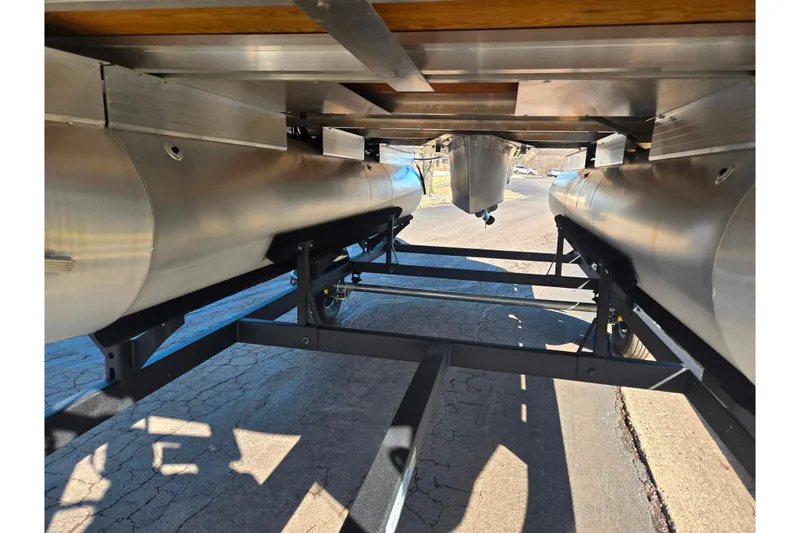 Slide: The Image of Underneath view of 2024 Sun Tracker Bass Buggy 16 XL Select pontoon boat. - 7