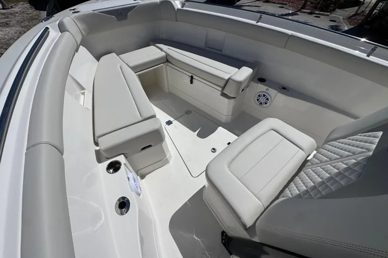Slide: The Image of Luxurious seating area on 2026 Sailfish 272 CC boat, featuring modern design and comfort. - 16