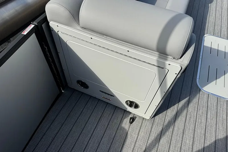 Slide: The Image of 2026 Bentley Pontoons Elite 253 Swingback interior seating detail, featuring sleek design and premium materials. - 28