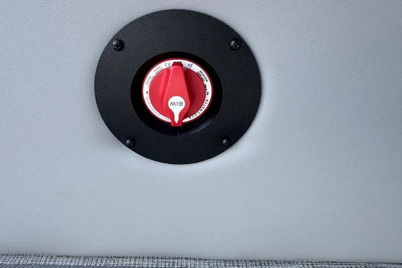 Slide: The Image of Red switch on Bentley Pontoons Elite 253 Swingback, 2026 model, interior detail. - 36