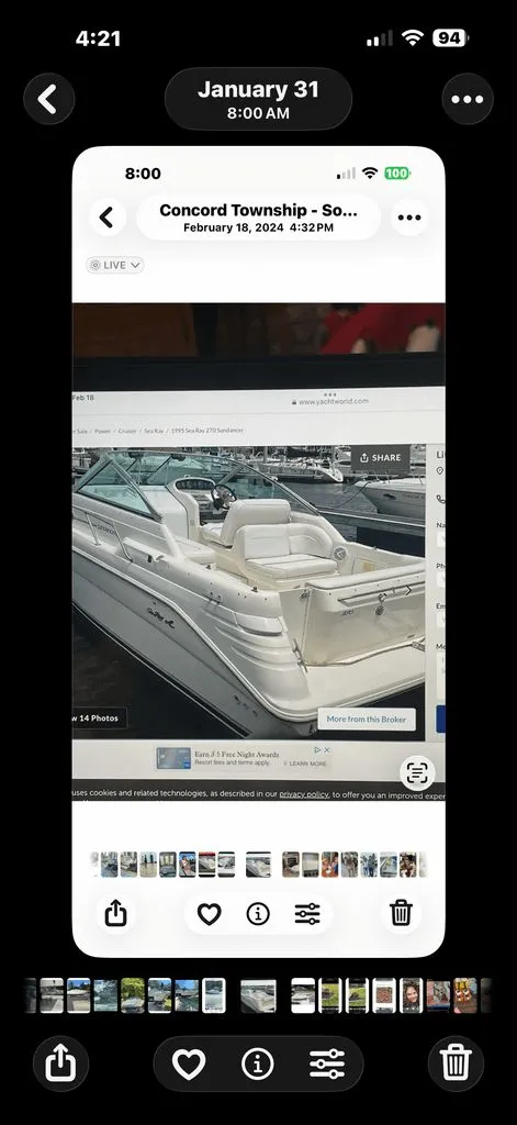 Slide: The Image of Sea Ray 270 Sundancer 1995 - 3