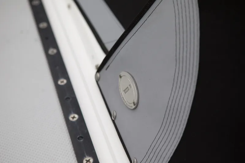 Slide: The Image of Close-up of a 1989 Catalina 42 sailboat deck detail with screws and fittings. - 12