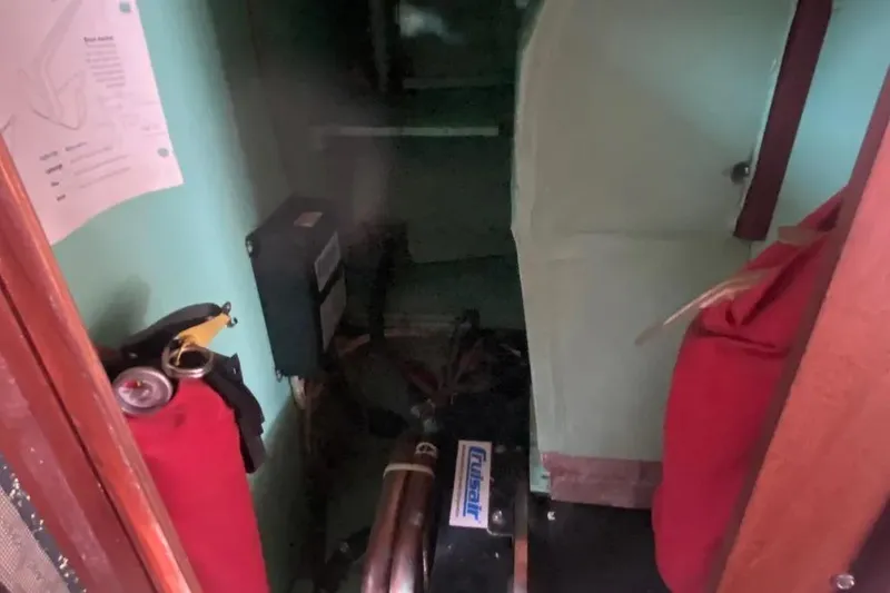 Slide: The Image of Interior of 1975 Whitby 42 Ketch with equipment and storage area. - 36