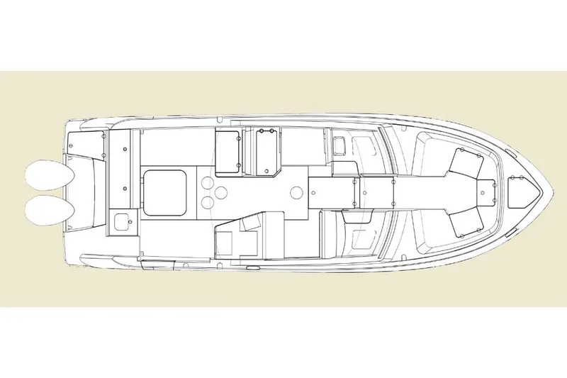 Slide: The Image of Manufacturer Provided Image: Top view layout of 2019 Everglades 340 Dual Console boat. - 63