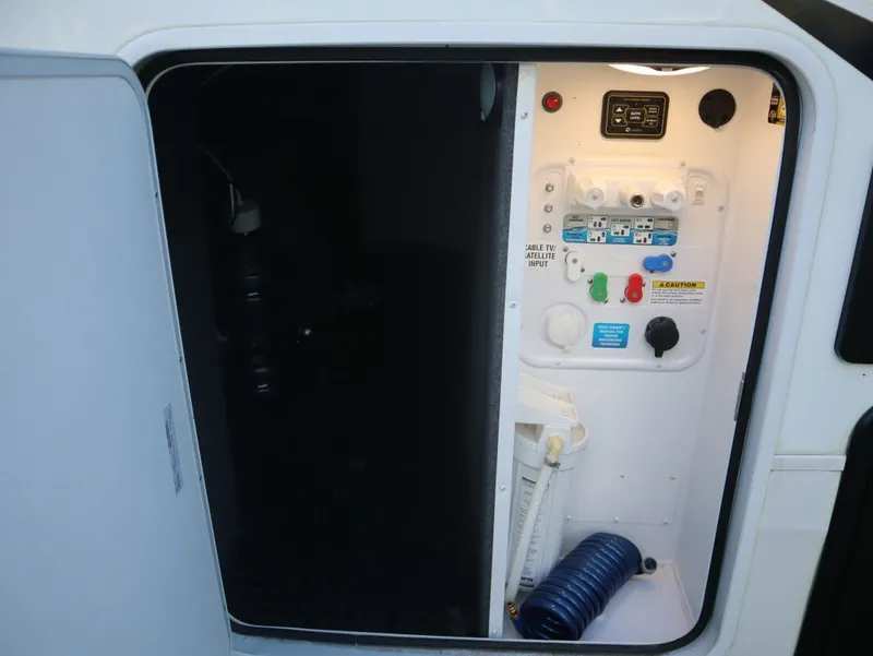 Slide: The Image of 2023 JAYCO North Point 382FLRB RV connection panel. - 7