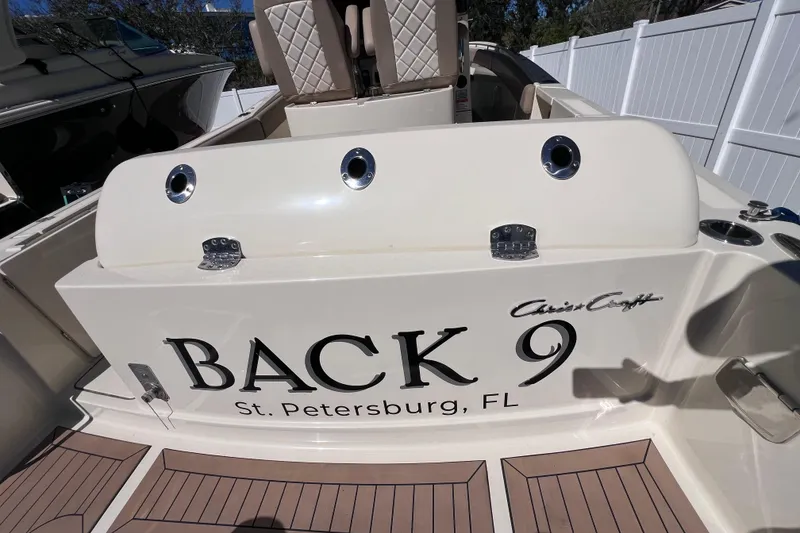 Slide: The Image of 2022 Chris-Craft Catalina 30 boat named "Back 9" in St. Petersburg, FL. - 10