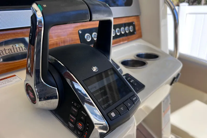 Slide: The Image of Control panel of 2022 Chris-Craft Catalina 30 boat, featuring modern navigation technology. - 38