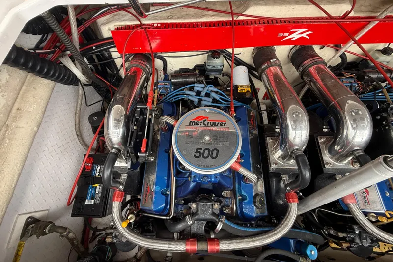 Slide: The Image of Engine compartment of a 1998 Donzi 33 ZX with MerCruiser 500 engine. - 68