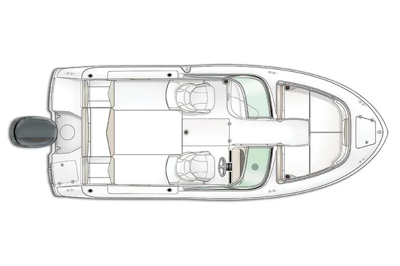 Slide: The Image of Manufacturer Provided Image: Top view of 2019 Robalo R207 Dual Console boat layout. - 12