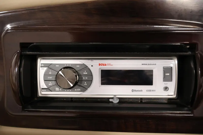 Slide: The Image of Audio system in 2012 Bennington 2275 GCW boat, featuring Bluetooth and USB connectivity. - 30