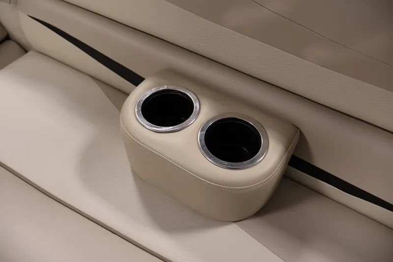Slide: The Image of Beige leather seating with dual cup holders in 2012 Bennington 2275 GCW boat. - 34