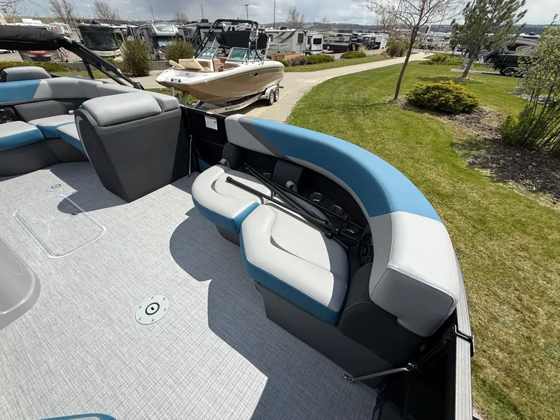 Slide: The Image of Interior of South Bay S224FCR pontoon boat, 2026 model. - 10