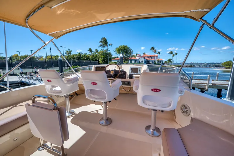 Slide: The Image of Interior view of a 2006 Mainship 34 Trawler with helm station. - 42