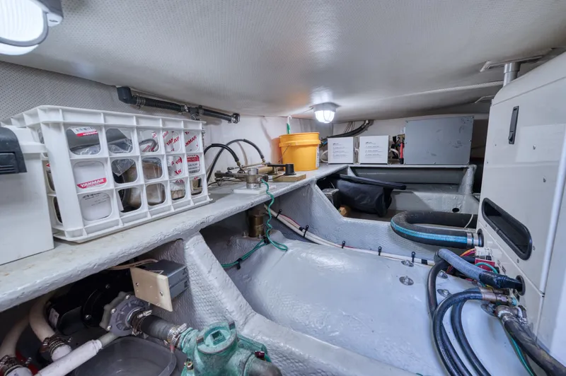 Slide: The Image of Interior of a 2006 Mainship 34 Trawler with technical details. - 46