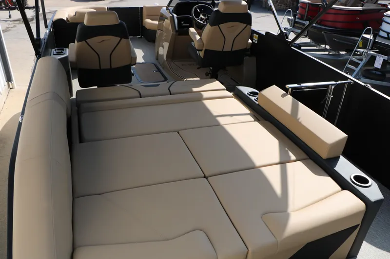 Slide: The Image of Luxurious interior of 2026 Evotti 723CS boat with beige seating and modern design. - 31