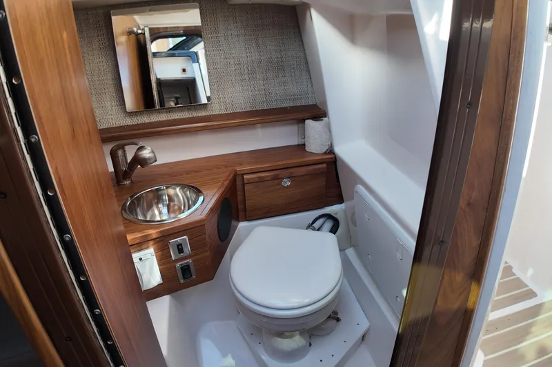 Slide: The Image of Luxurious bathroom interior of 2026 Solara S-250 Coupe with wood accents and modern fixtures. - 15