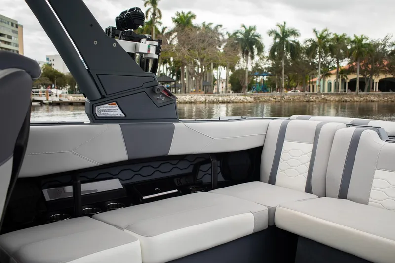 Slide: The Image of 2026 Malibu Wakesetter 23 LSV interior with luxurious seating and modern design. - 11