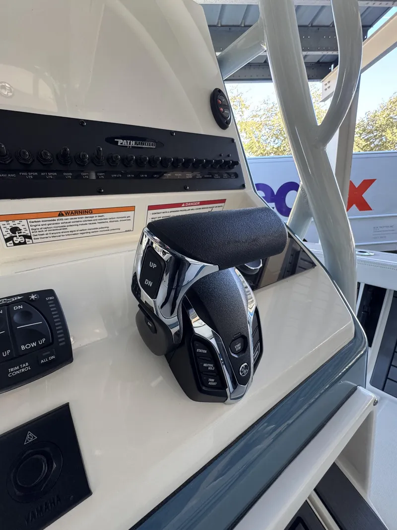 Slide: The Image of Control console of 2026 Pathfinder 2400 TRS with controls. - 26