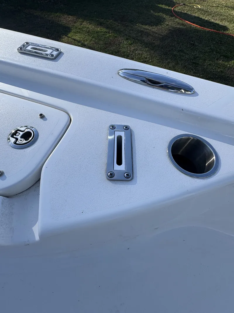 Slide: The Image of Close-up of 2025 Sea Pro Bay 250 boat deck. - 11