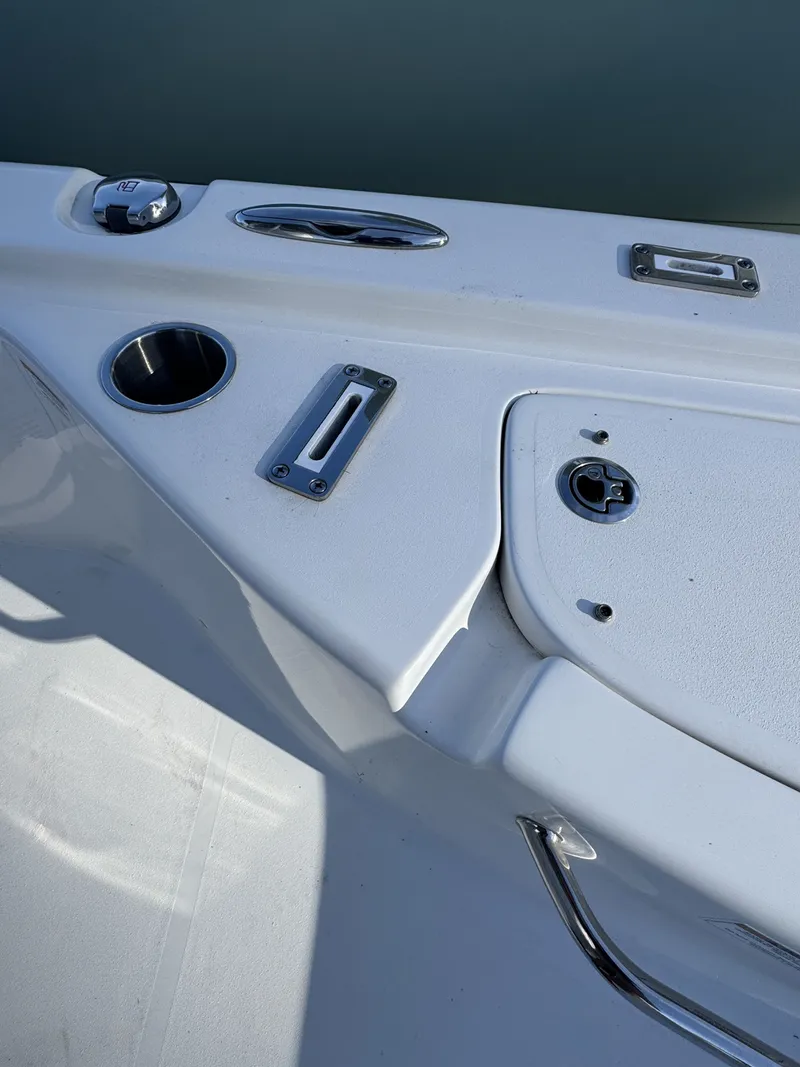 Slide: The Image of Close-up of Sea Pro Bay 250 boat deck, 2025 model. - 40