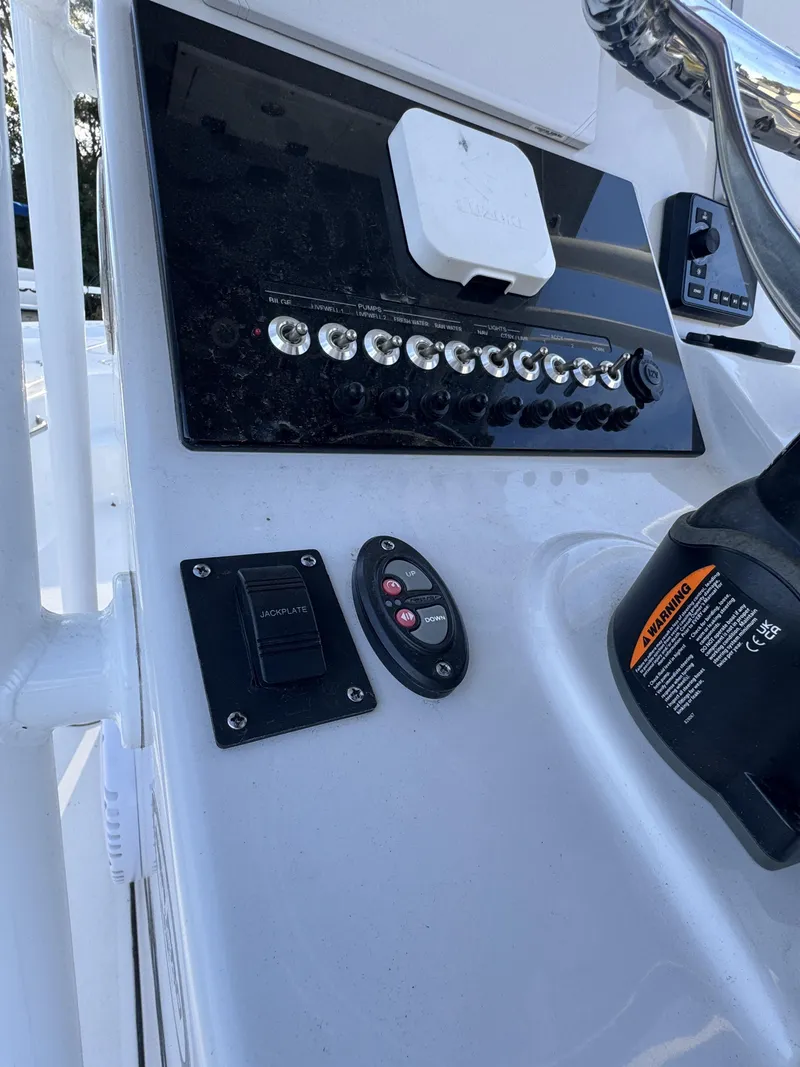 Slide: The Image of Control panel of Sea Pro Bay 250 boat, year 2025. - 44