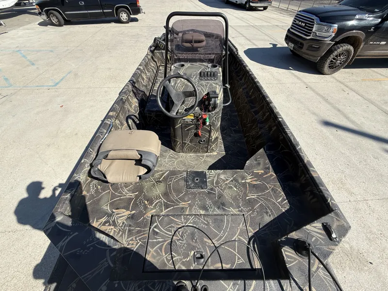 Slide: The Image of Excel F86 boat 2018 with camouflage pattern and steering console. - 10