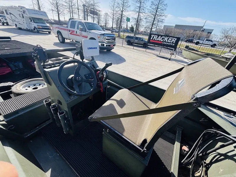 Slide: The Image of Interior of a 2010 Prodrive 1864 boat with steering wheel and seat. - 10