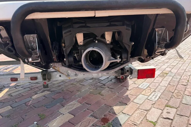 Slide: The Image of Rear view of a 2019 Yamaha WaveRunner VX Deluxe on a trailer. - 12