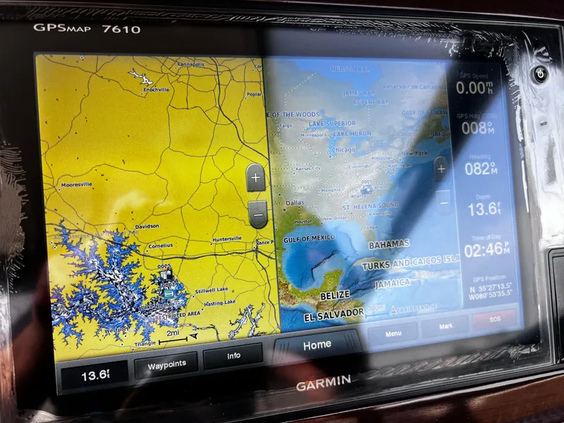 Slide: The Image of Garmin GPS map on Chaparral 337 SSX boat, 2017 model. - 21