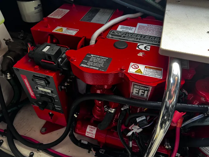 Slide: The Image of Engine compartment of 2017 Chaparral 337 SSX with Westerbeke generator. - 29