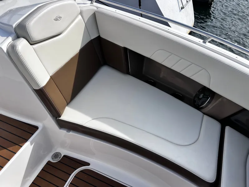 Slide: The Image of Luxurious seating area on a 2017 Chaparral 337 SSX boat. - 38